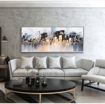 Urban architecture handmade oil painting living room hanging painting decorative painting large modern simple abstract Nordic sofa wall painting