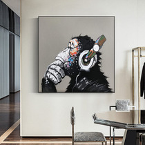 Creative personality orangutan mural handmade oil painting living room Nordic decorative painting animal hanging painting bedroom childrens room study