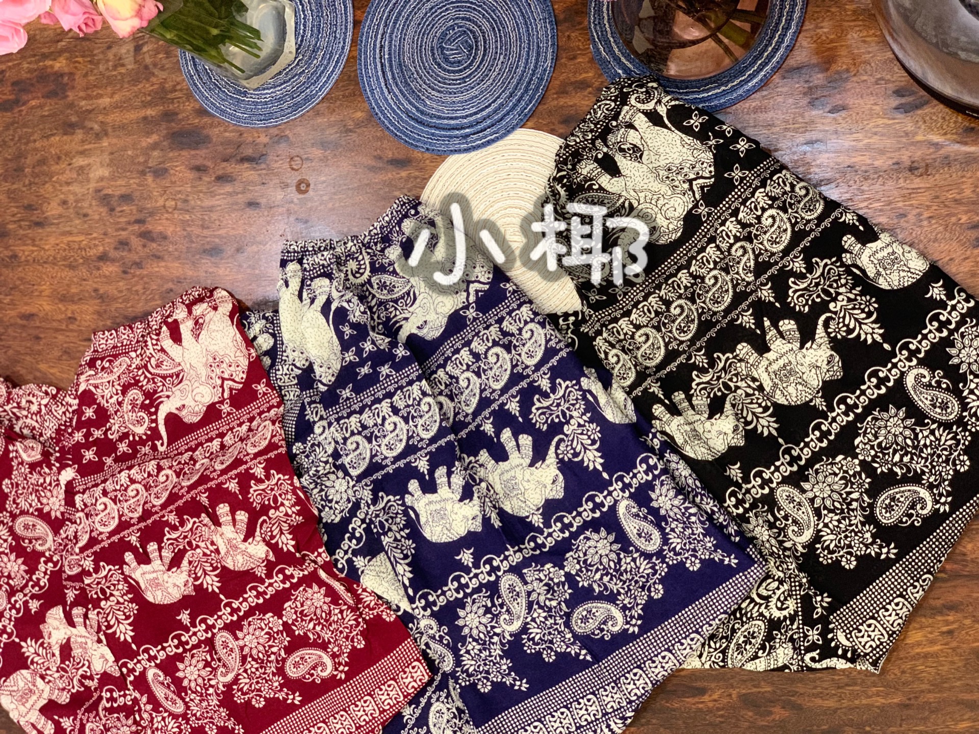 Thai Night Market Elephant Pants Loose National Wind Breathable Pants Cool Light Cage Pants Shrink Pants Tube Male And Female Fish Bones Large Size