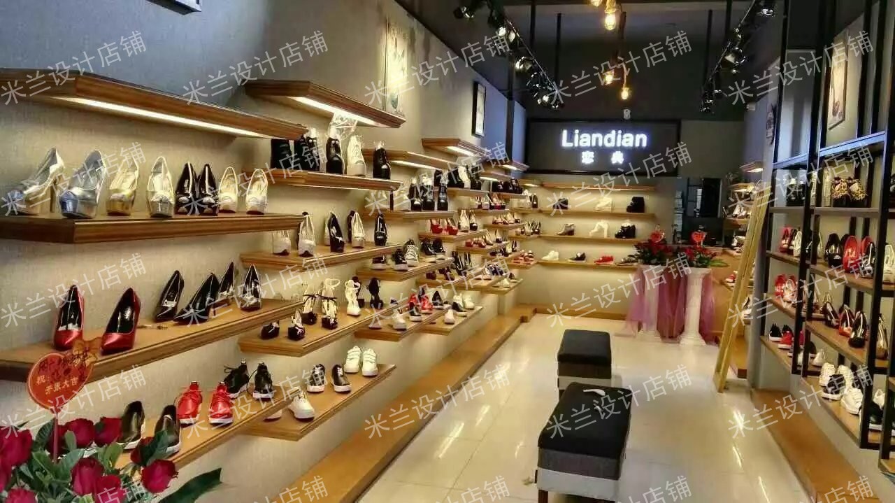 上墙鞋架包包货架服装店货架实木层板鞋店鞋子展示架鞋子货架鞋柜