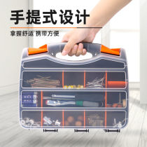 Portable parts box screw classification containing box hardware elements box Multi plaid plastic detachable tool box
