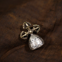 Tibetan small bell-bell pure silver inlaid copper bell suspension pendant pendant accessories accessories