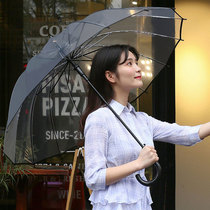 Umbrella Lady Sentei 16 Bone Bend Handle Automatic Umbrella Long Handle Umbrella Ins Wind art Step up Reinforced student transparent umbrella
