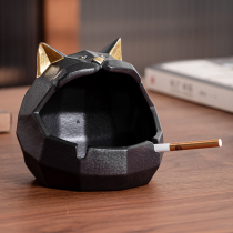 Home cartoon cow cat ashtray cute creative ceramic big ashtray personality trend car windproof fly ash