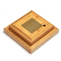 Bamboo tea tray kung fu tea set big and small tea tray Japanese style simple bamboo tray square solid wood Tea Sea