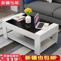 Xinjiang tea table tea table Tea table tempered glass tea table glass table small family dining room Double creative table