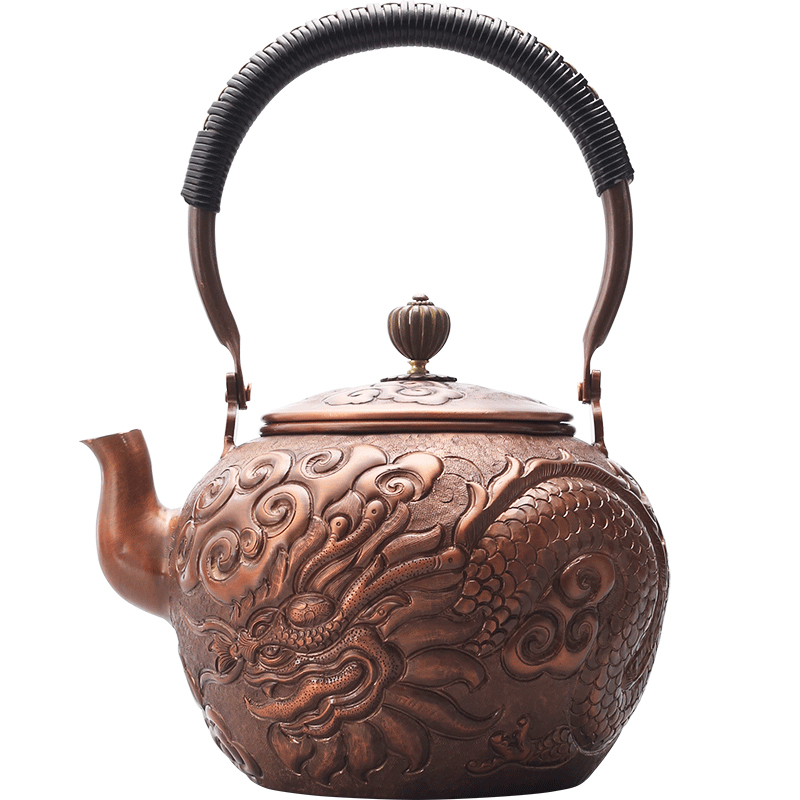 Plain film manual copper hit awake dragon copper teapot electric burn pot of boiled tea girder TaoLu kung fu tea set