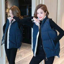 Autumn and winter 2021 New down cotton vest womens short wear Korean version of loose padded horse clip shoulder coat
