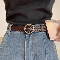 Retro belt men and women trend simple Joker Fashion knitting pin Korean version student decoration pants belt women