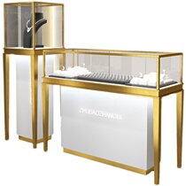 Stainless steel jewelry display cabinet jewelry watch Jade glass cabinet glasses jewelry gold high-grade display counter