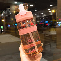 Simple ins high value female with straw water cup Fresh Sen student portable sports kettle fitness cup male