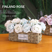 Grass flower basket simulation small ornaments decoration fake flower living room decoration plastic flower set table silk flower bouquet