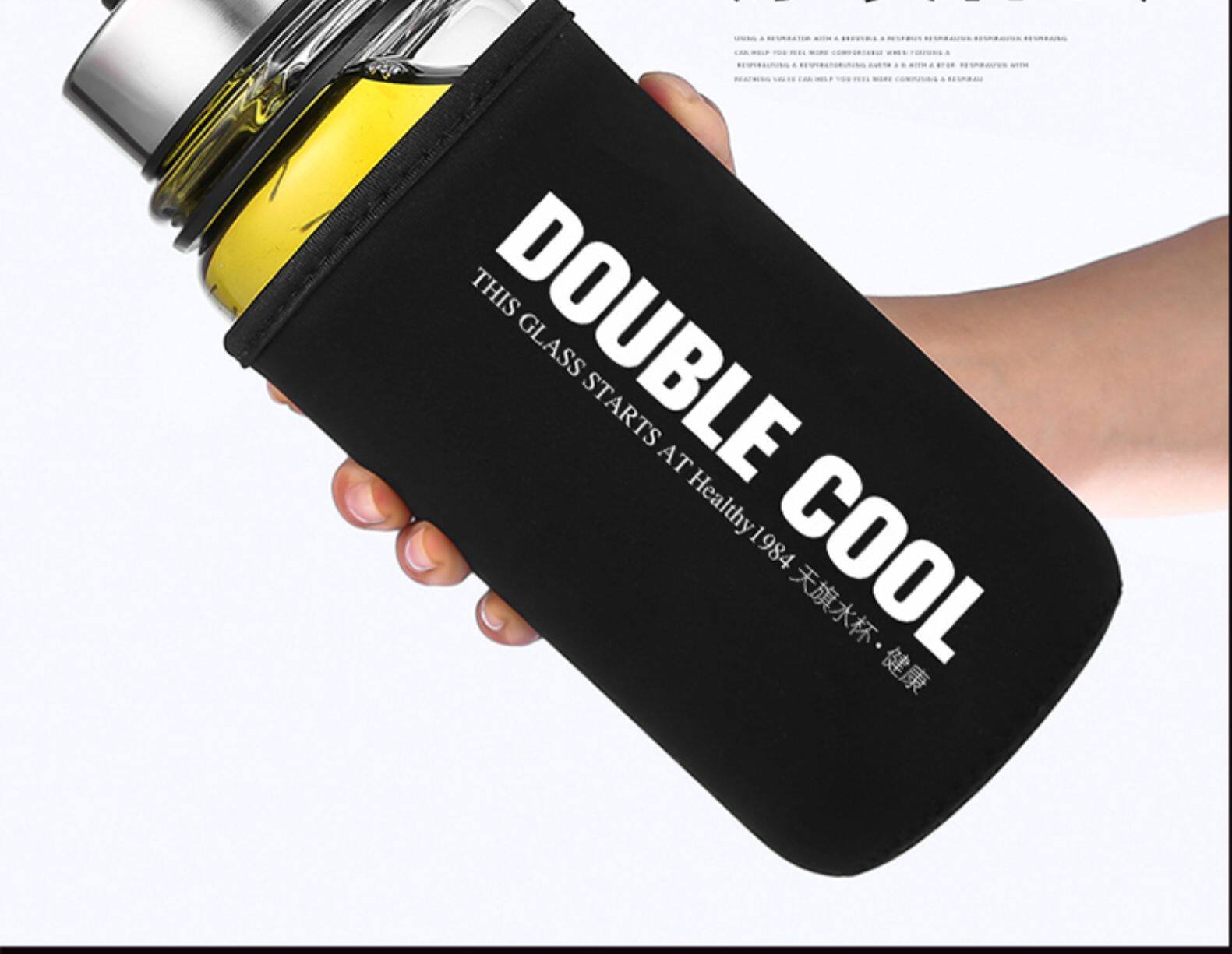 天旗玻璃水杯便携超大容量1000ml过滤泡茶杯子男女耐热随手杯家用