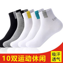 Four seasons socks ins trend mens socks Korean version of sports deodorant breathable mid-tube socks