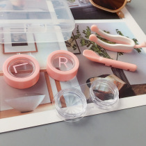 Cute contact lens case portable simple transparent clip suction stick color contact lens case color contact lens wearer storage box