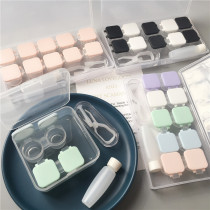 Candy-colored square flip-top press-type glasses case ins Korean simple portable beauty pupil box multi-pack nursing box