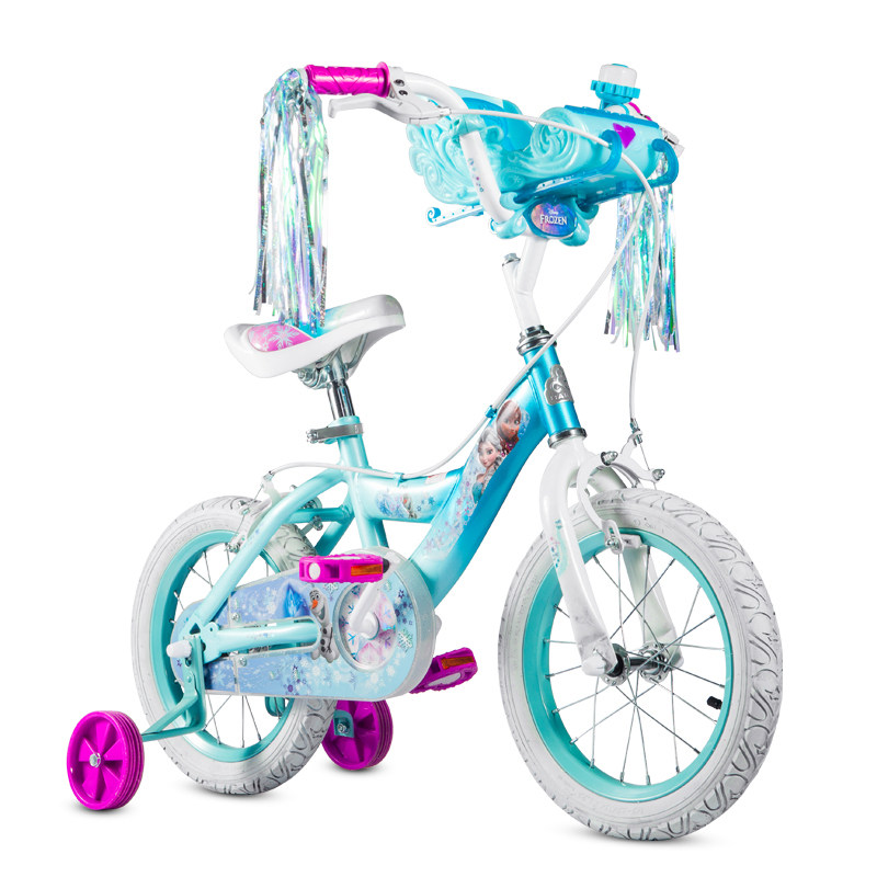 bailey迪士尼儿童自行车冰雪奇缘12/14/16/18寸女孩山地车6岁单车_9折