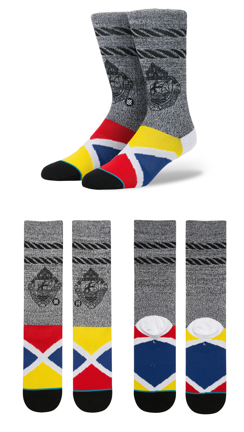 stance男彩色拼接几何图形精英运动专业篮球中筒袜 526系列