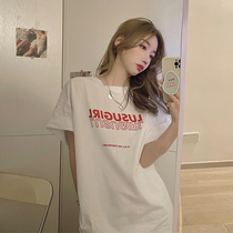 oioi mmlg short sleeve T-shirt female summer wild letter printing half sleeve ins Net red loose round neck top tide tide