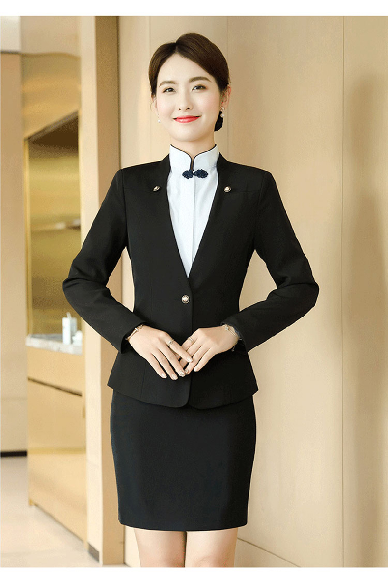 高端酒店服务员工作服女长袖售楼部前台接待空姐制服职业套装正装