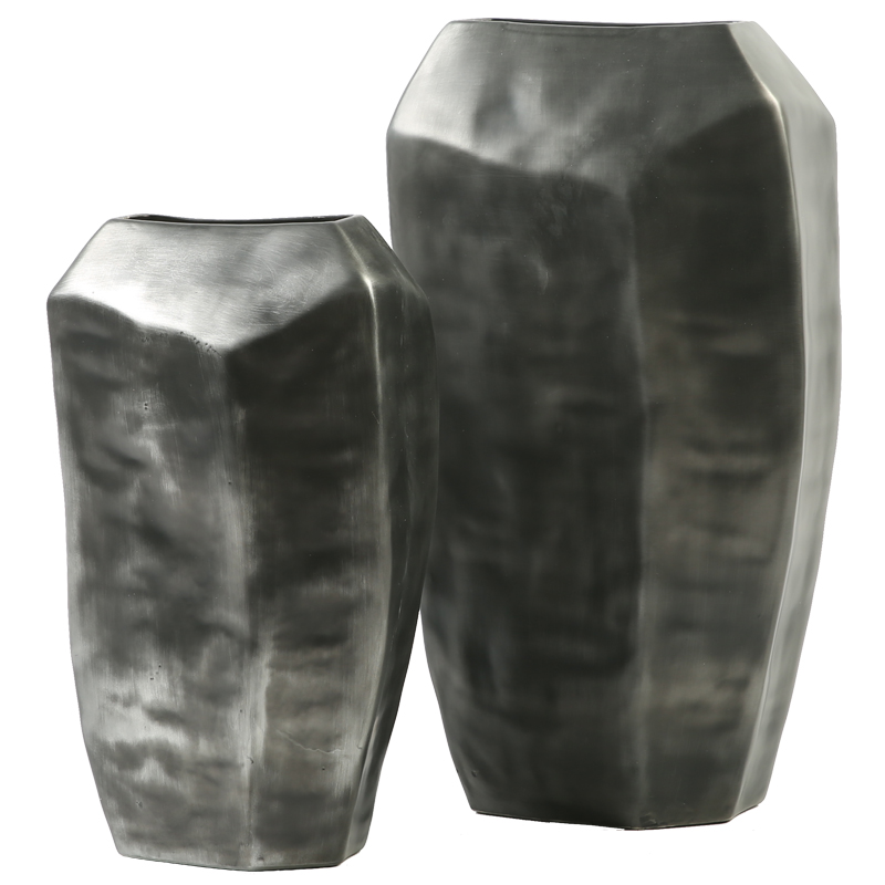 Polyhedral geometry of the big black ceramic vase hotel club sample room soft furnishing articles special - shaped flat bottle ornament