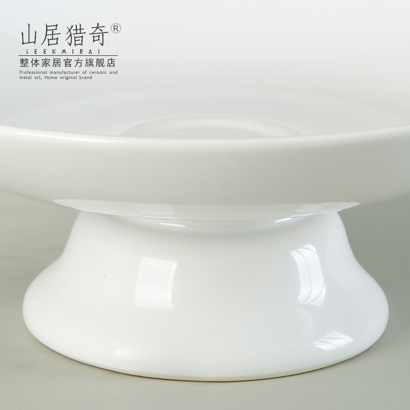 Modern home furnishing articles sitting room tea table table decoration of Chinese style ceramic fruit bowl compote household for the plate