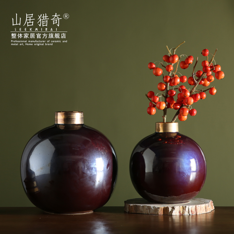 Variable red porcelain vase furnishing articles I and contracted home sitting room art flower arranging flowers, small ball bottle expressions using