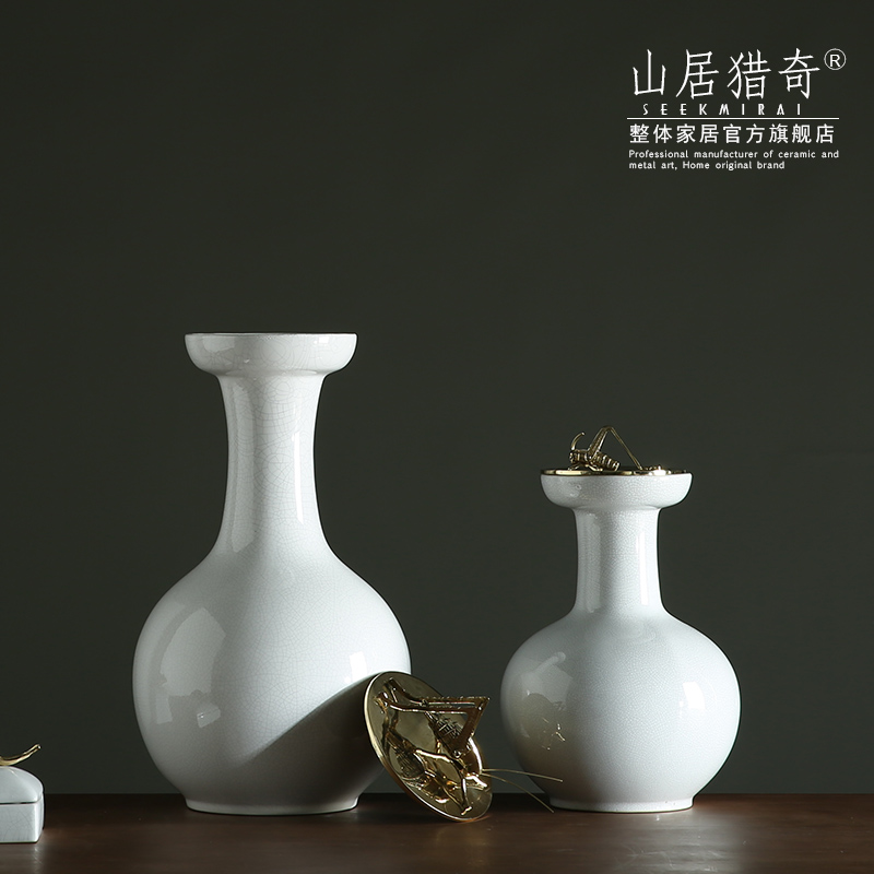 New Chinese style between example sitting room porch ark of creative arts and crafts ceramics decorated copper pot cover tank furnishing articles grasshoppers