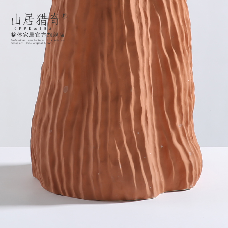 Ground vase furnishing articles sitting room large ceramic flower arranging dried flowers, Nordic household act the role ofing is tasted morandi orange flower vase