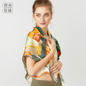 舒尚佳绫真丝围巾女士丝巾桑蚕丝大方巾春秋季杭州丝绸礼品礼盒装