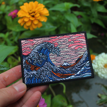 Divine Neagawa Surf Fancy Embroidered Magic Sticker Japan Fuji Mountain Wave Arm Chapter Morale Badge High Waves Patch