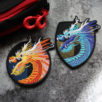 Chinese dragon embroidery Velcro armband precision full embroidery badge morale stamp bag patch patch Green Dragon Golden Dragon armband