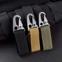 Outdoor EDC tactical nylon webbing backpack buckle triangle buckle multifunctional portable D-type hanging ring Hawk keychain