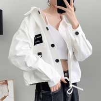 Spring and autumn 2021 overwear foreign handsome short jacket women jacket tide Net red thin ins Super fire top loose