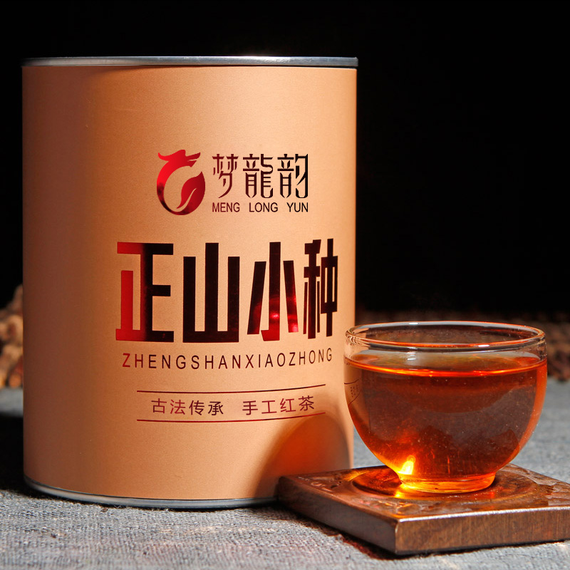 梦龙韵 正山小种特级红茶茶叶 武夷山新 罐装125g 买4罐送礼袋