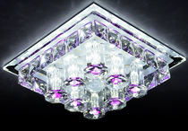 LED Crystal aisle light Diamond color crystal chandelier Entrance light Square corridor light Two-color ceiling light