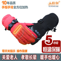 Winter warm riding electric gloves USB charging warm hand treasure Finger hand back heating constant temperature heating belt switch