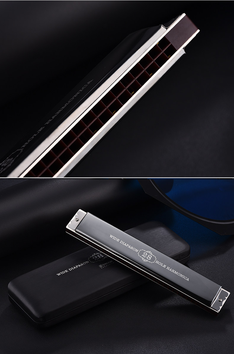 高级口琴德国进口音簧28孔c调复音口琴28孔重音口琴成人专业演奏