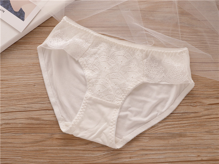 恋名媛3条白色棉内裤女低腰蕾丝花边性感无痕白日系少女学生三角裤