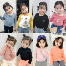 Girls base shirt 2020 new spring and autumn Children Baby Joker Korean version of childrens clothing coat children Foreign style T-shirt tide