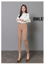 Small pants women ankle-length pants 2021 Spring and Autumn New High waist straight professional work slim foot pants