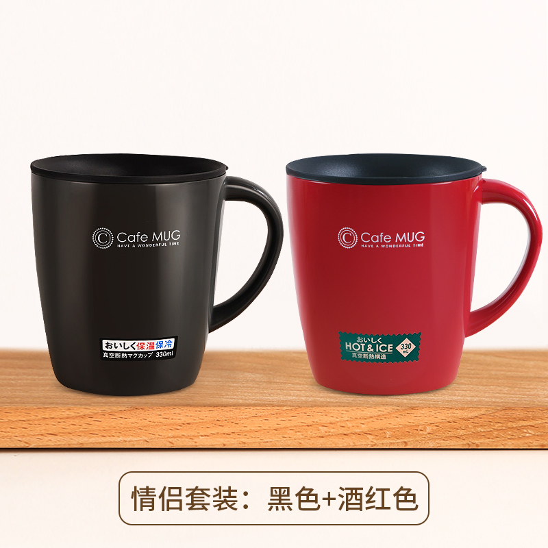 japan asvel mug thermos mug with lid spoon coffee cup stainless steel office water cup female couple mug