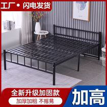Rent room double bed 1 5 m student dorm single - layer iron frame bed 1 2 m plus high - foot iron bed minimal iron bed