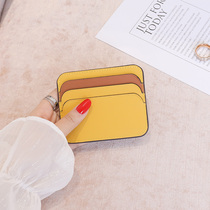 Genuine leather card bag female type ultra-thin and small bump color Korea personality cutting head layer of cow leather documents bag small card holder