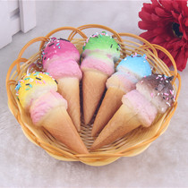 Double color needle ice cream Squishy slow rebound ice cream cone pendant simulation bread cake dessert