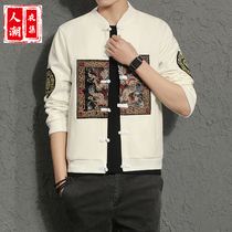 Autumn and winter Chinese style jacket Mens Han suit casual loose retro fashion trend Young mens fashion brand Tang coat jacket