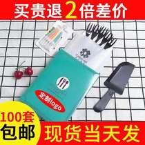 Cake tableware set disposable cake knife and fork plate set birthday cake knife and fork set 100 sets