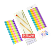 Net Red birthday cake candle colored candle with base pencil romantic non-smoking cake packaging rainbow candle