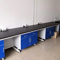 Test bench Laboratory steel-wood console All-wood test bench All-steel fume hood Laboratory furniture Gray-white new