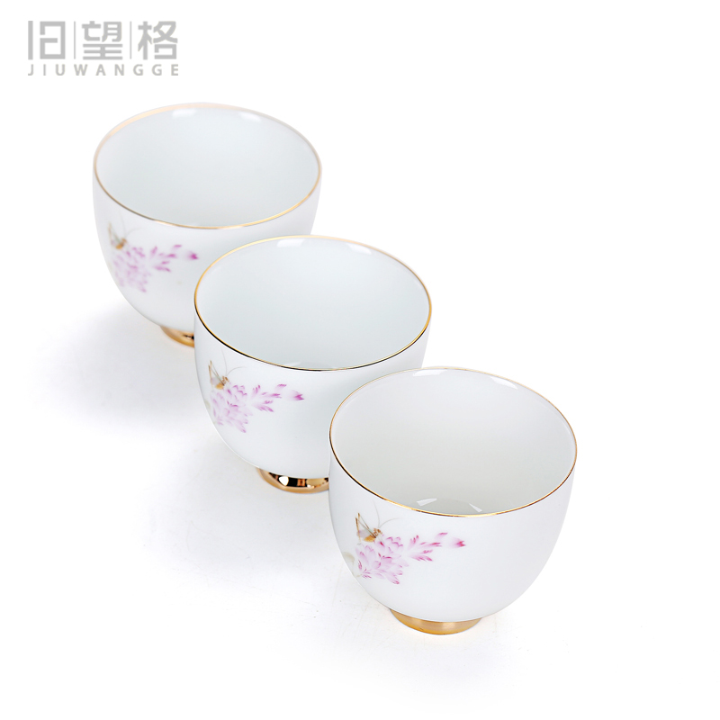 Cixin qiu - yun old ceramic kung fu tea set at the grid sample tea cup fresh white porcelain paint large cups individual cup single CPU